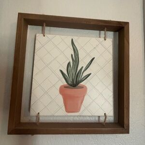Framed Plant Wall Art with Terracotta Pot